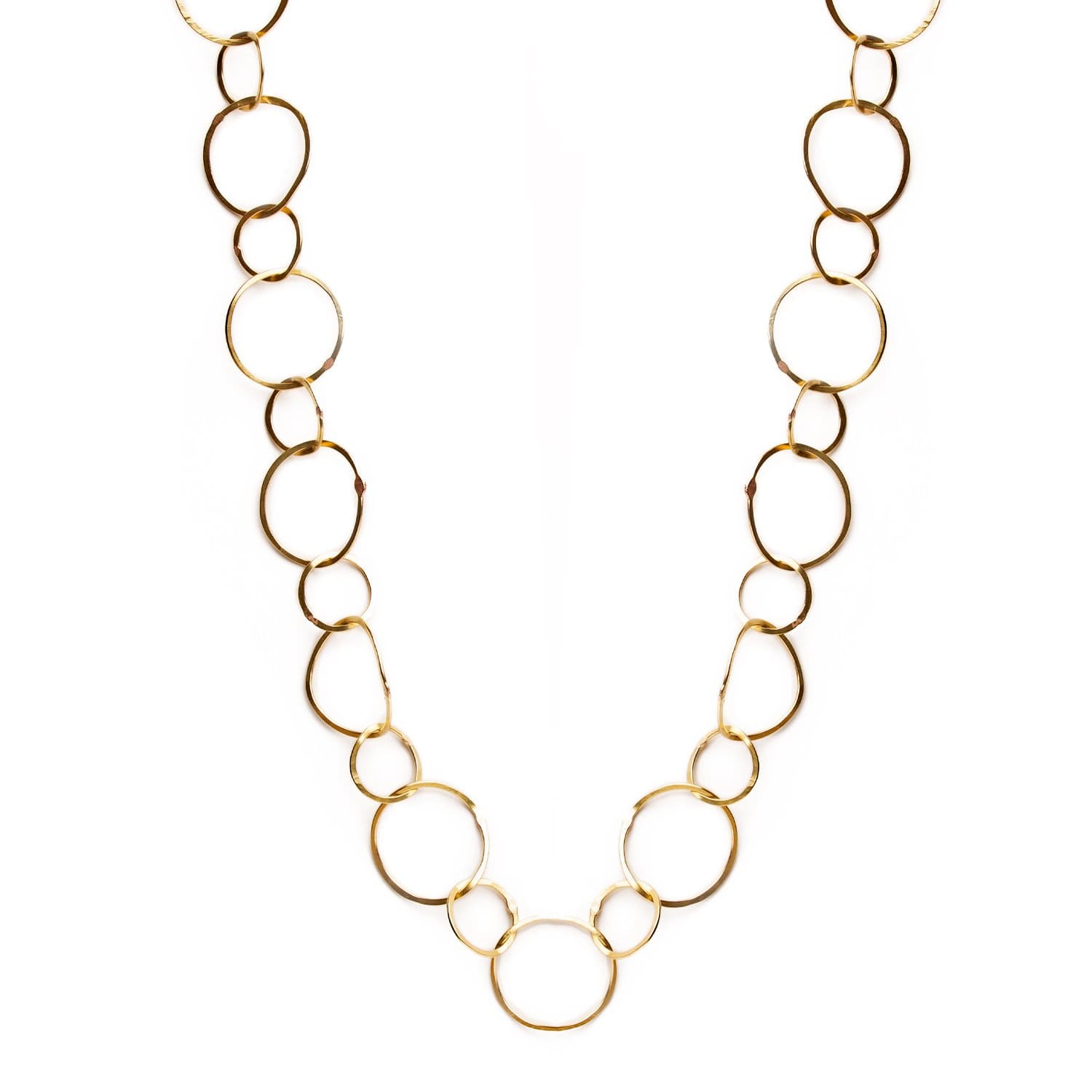 Hammered hoop chain