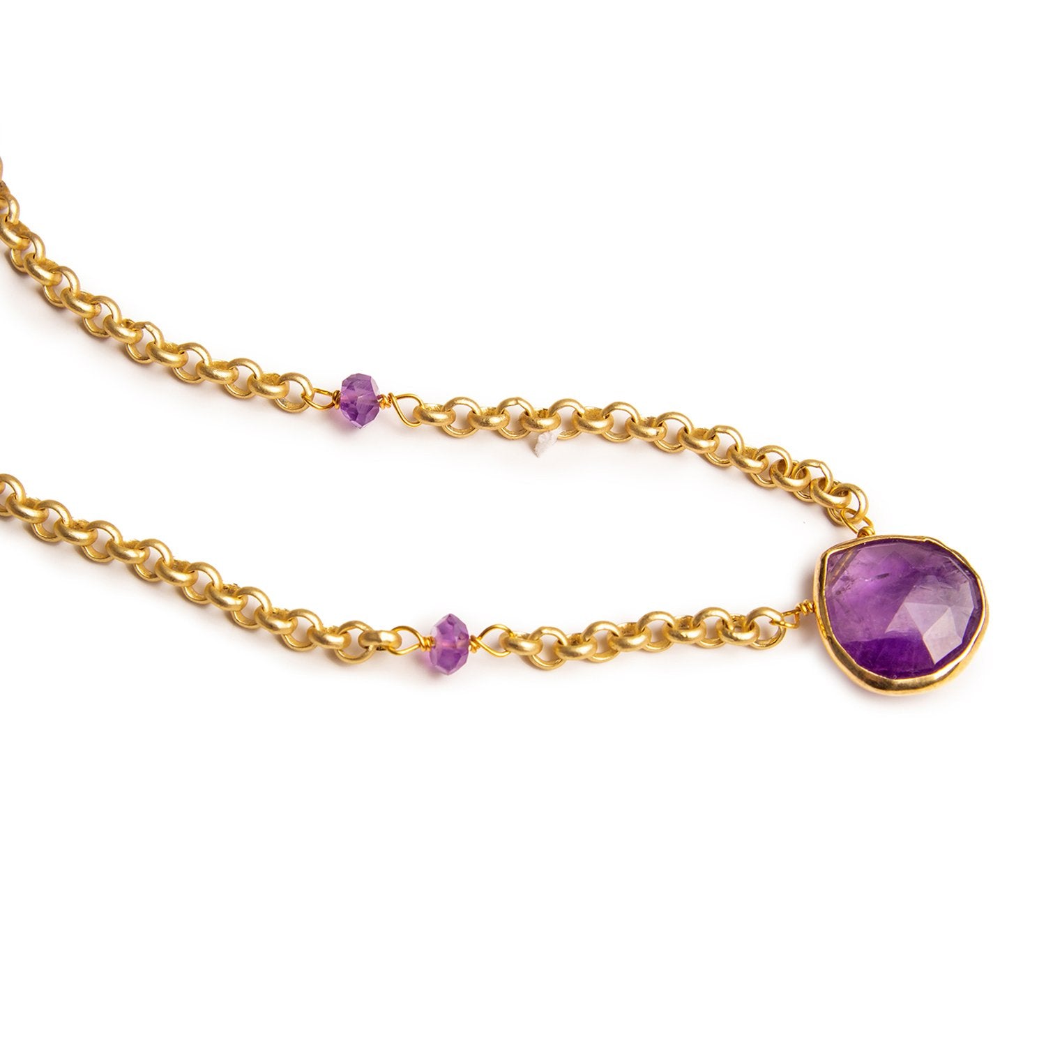 Gold plated chain with Amethyst