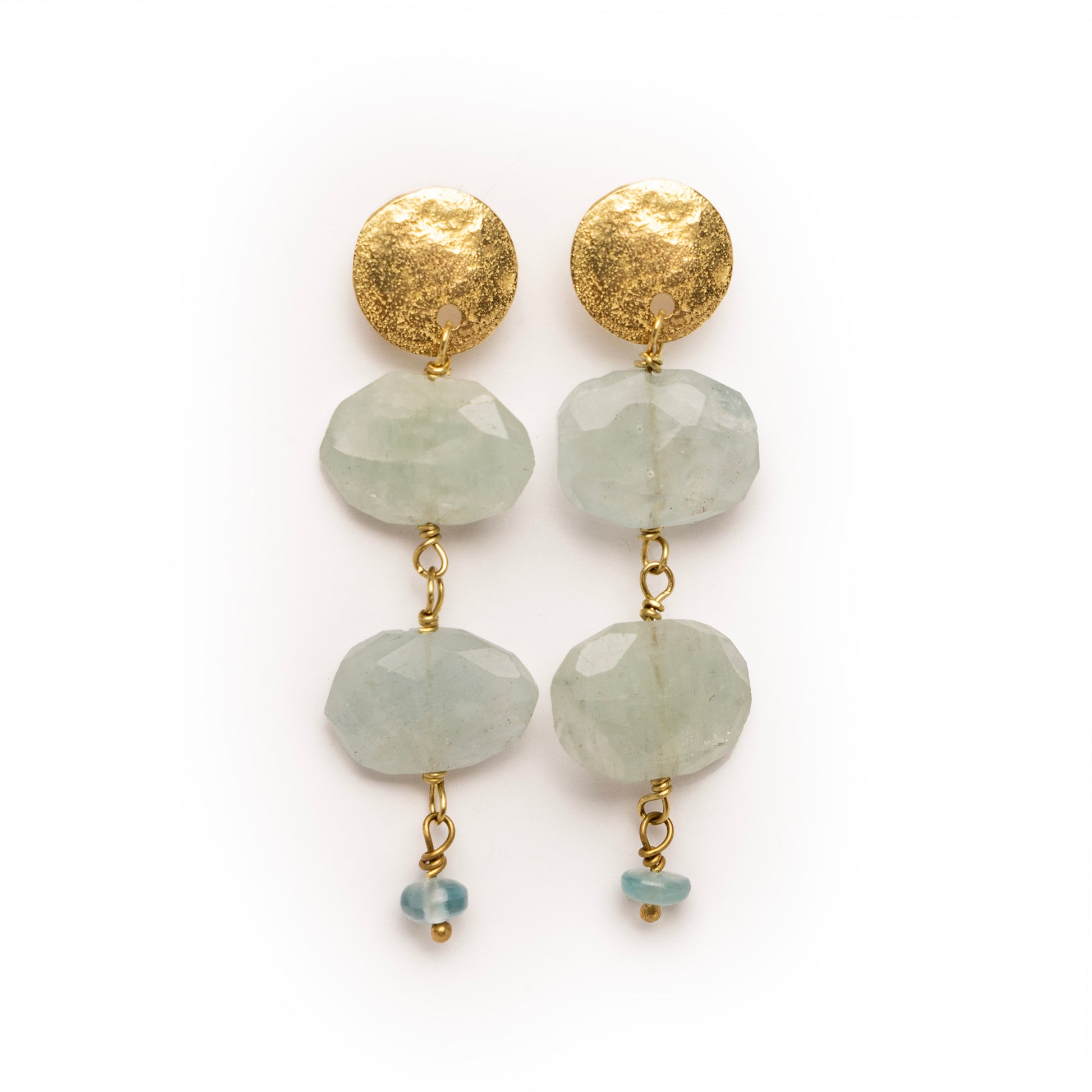 Pendientes Moneda y Aguamarinas
