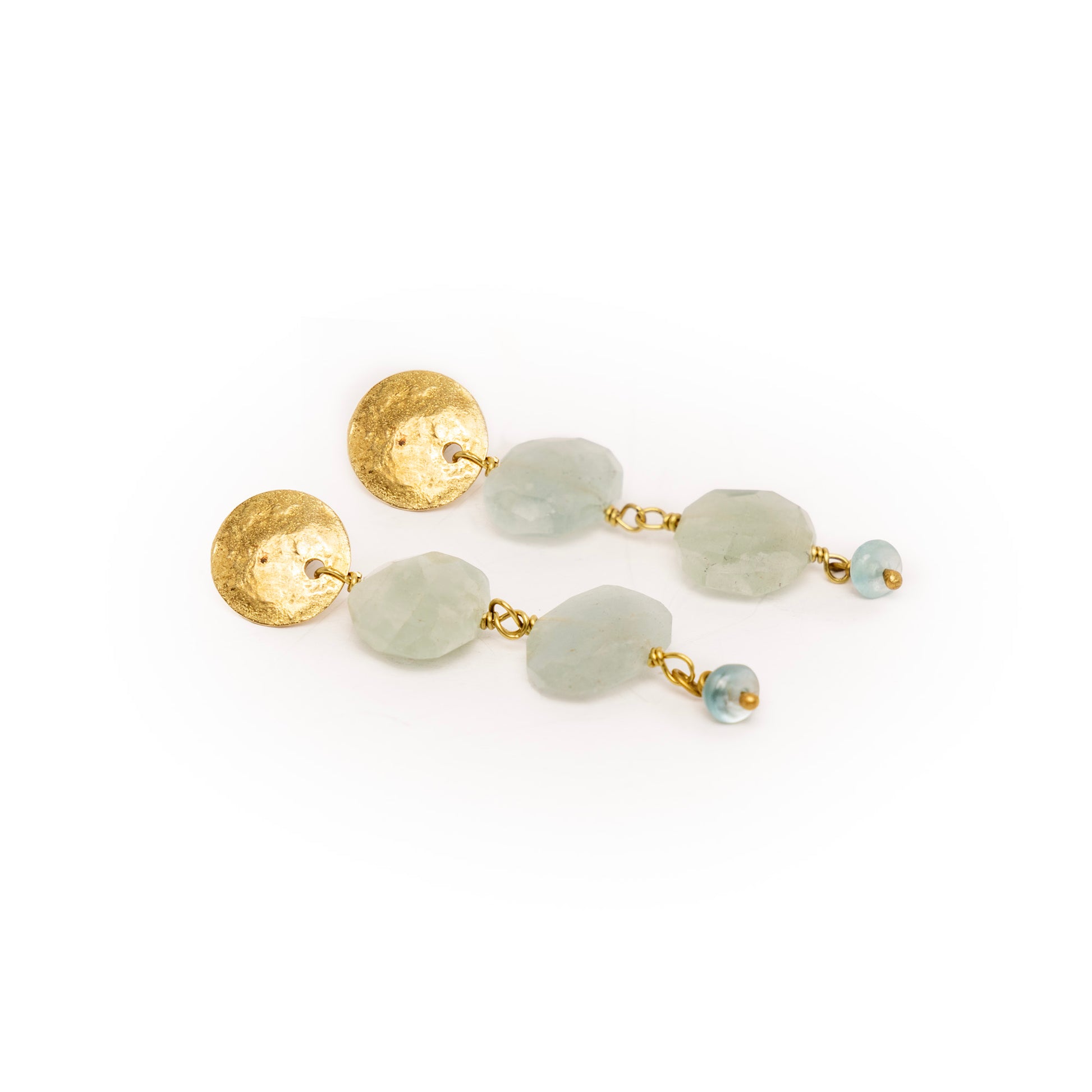 Pendientes Moneda y Aguamarinas