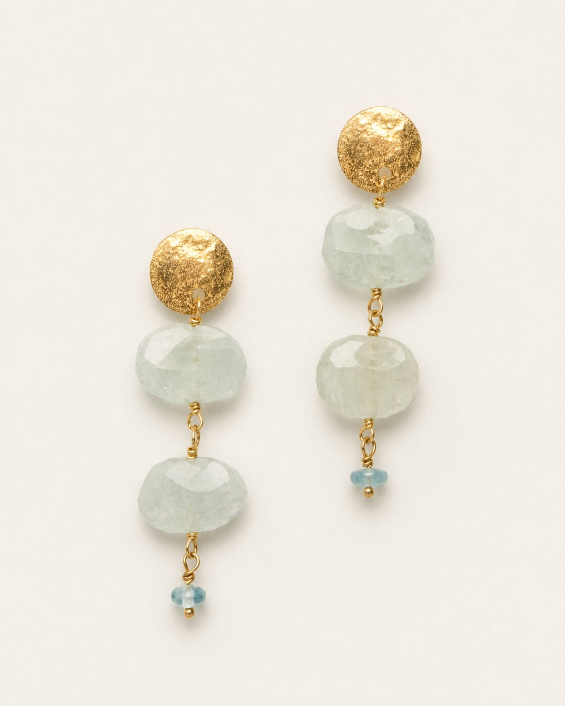 Pendientes Moneda y Aguamarinas