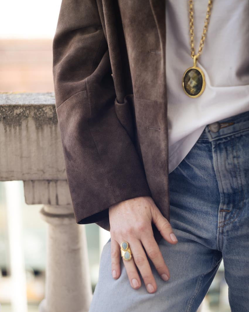 Two Drops Aquamarine Ring