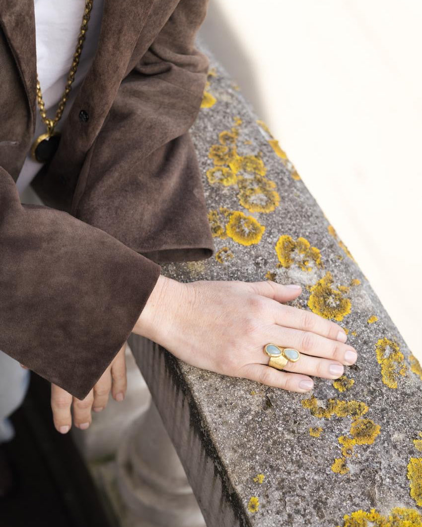 Two Drops Aquamarine Ring