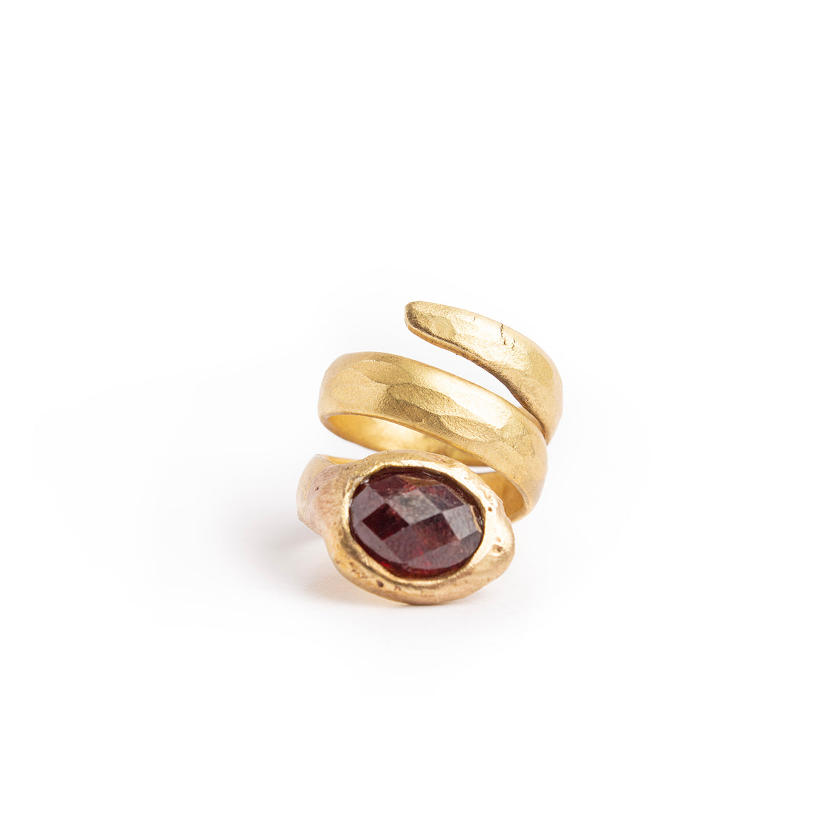 Anillo Serpiente Granate