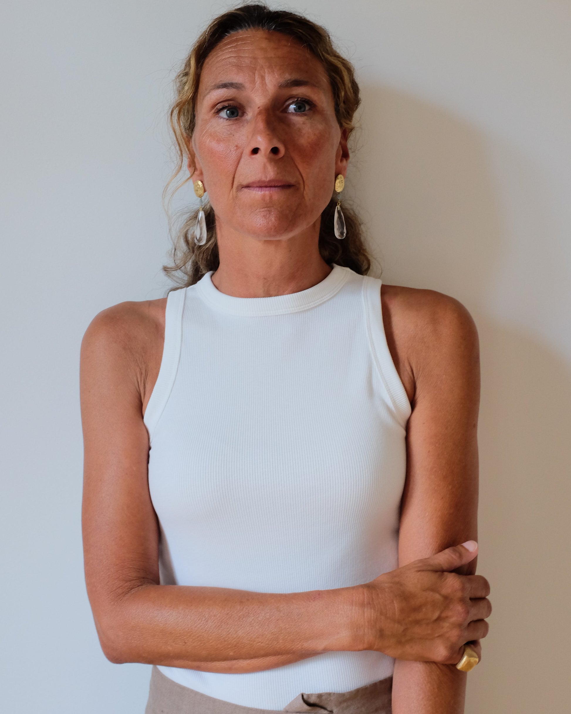 Pendientes pepa con Aguamarina y cristal