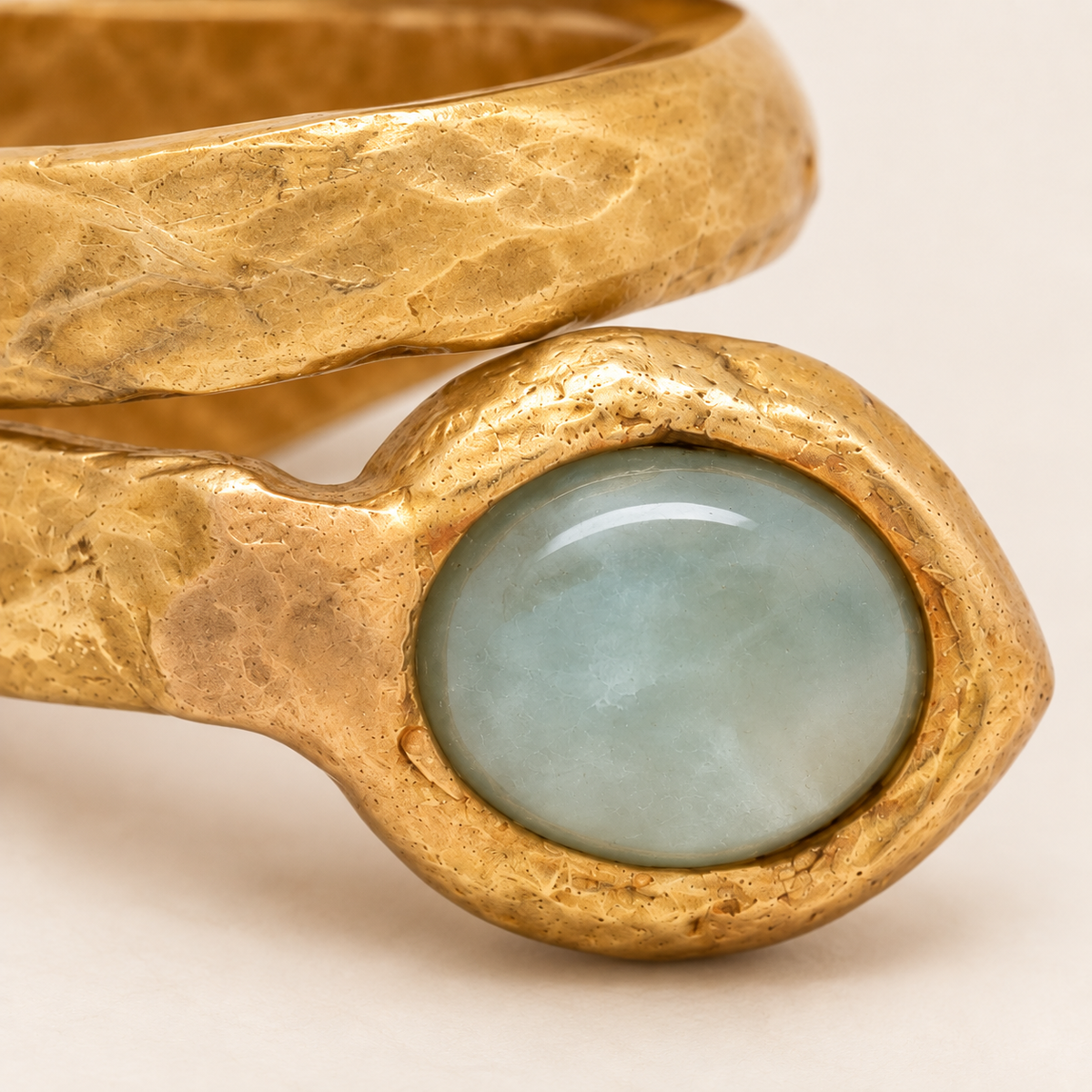 Anillo Serpiente Aguamarina