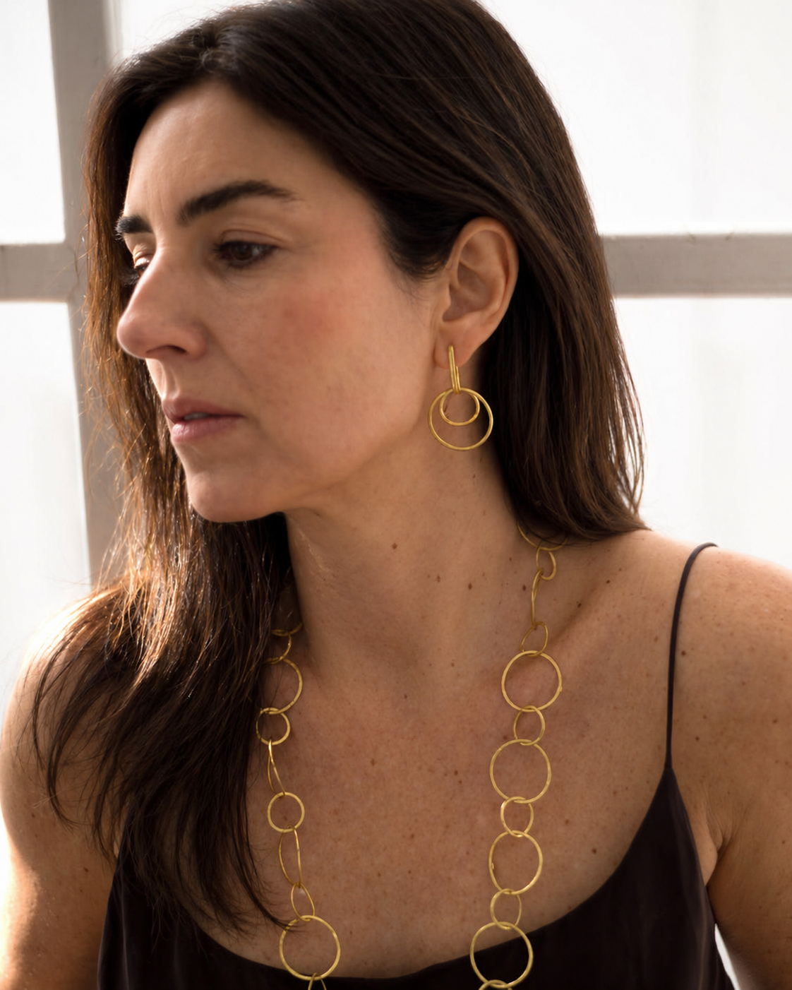 Three hoop earrings 