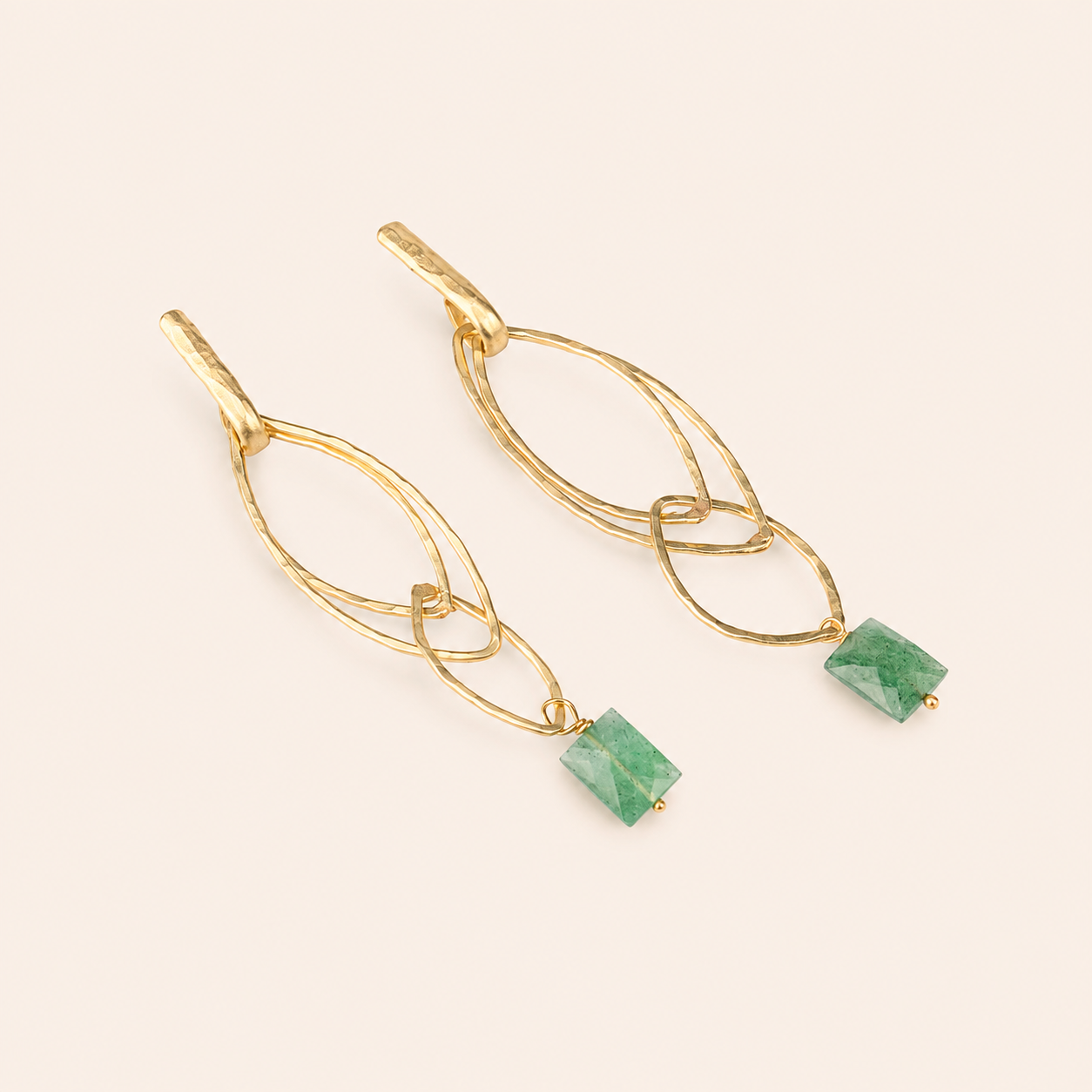 Estela Earrings with Green Quartz