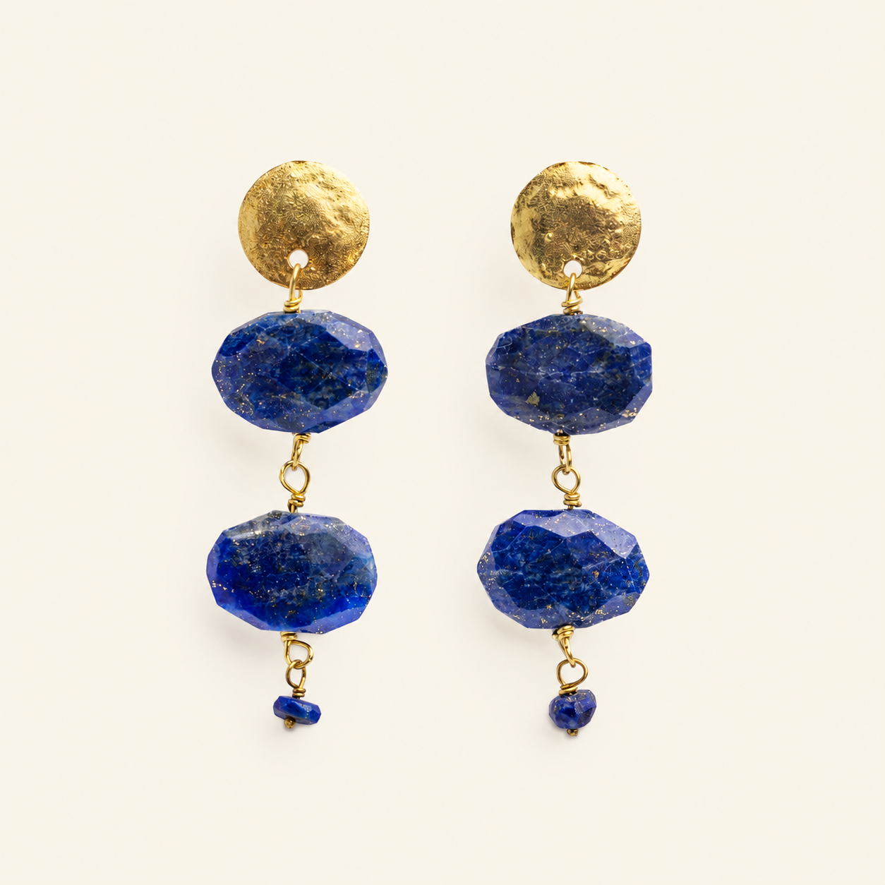Pendientes moneda y Lapislázuli