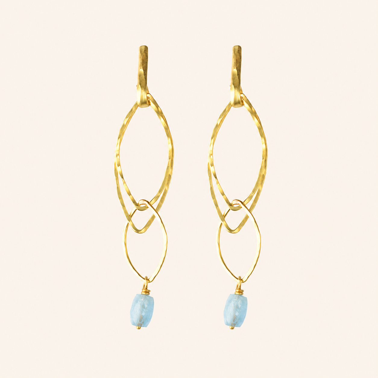 Estela Earrings with Aquamarine