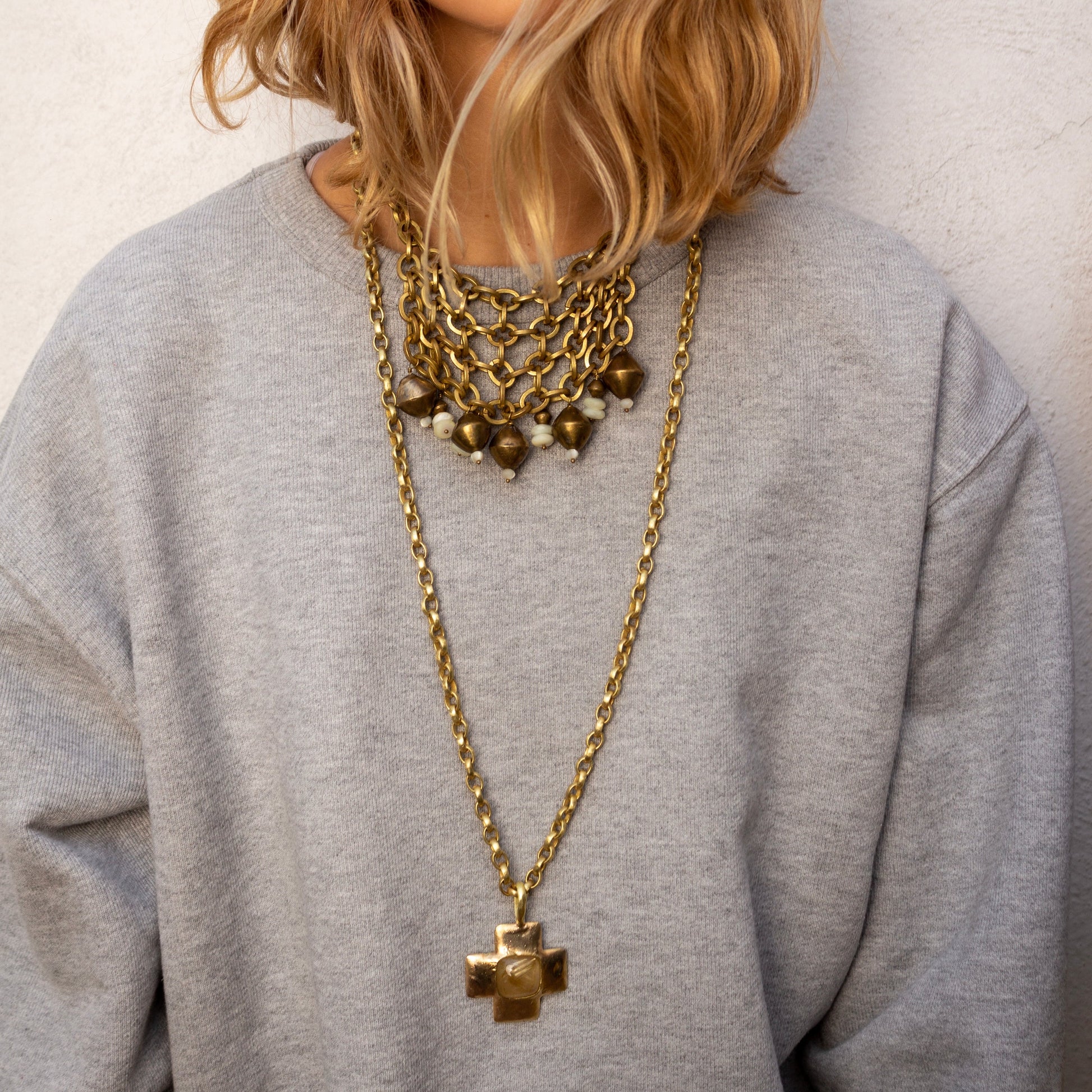 Rutile Quartz Cross