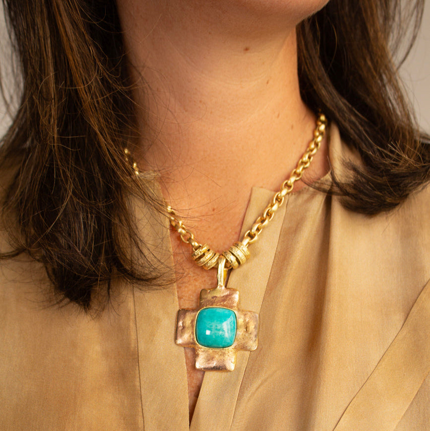 Amazonite Cross