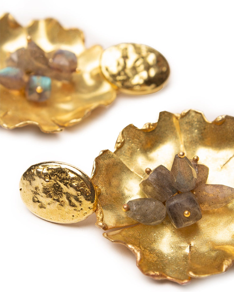 Pendientes Flor y Labradoritas