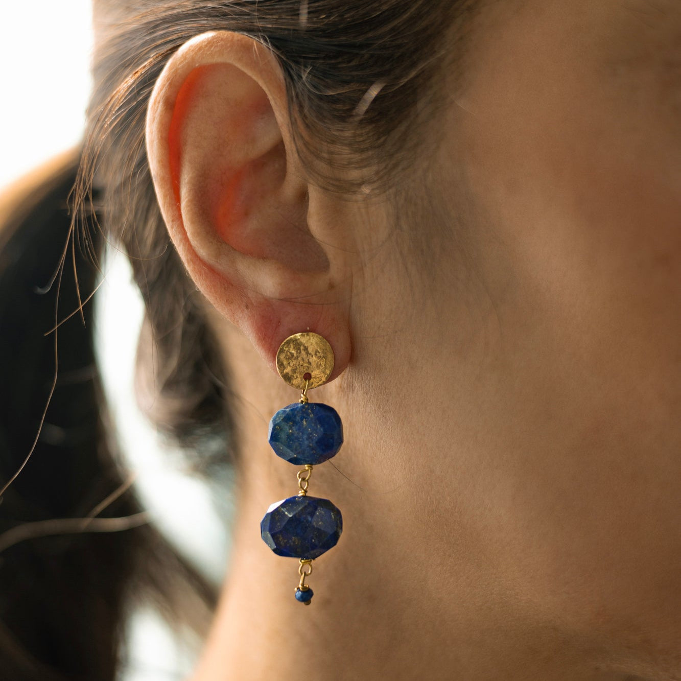 Pendientes moneda y Lapislázulli