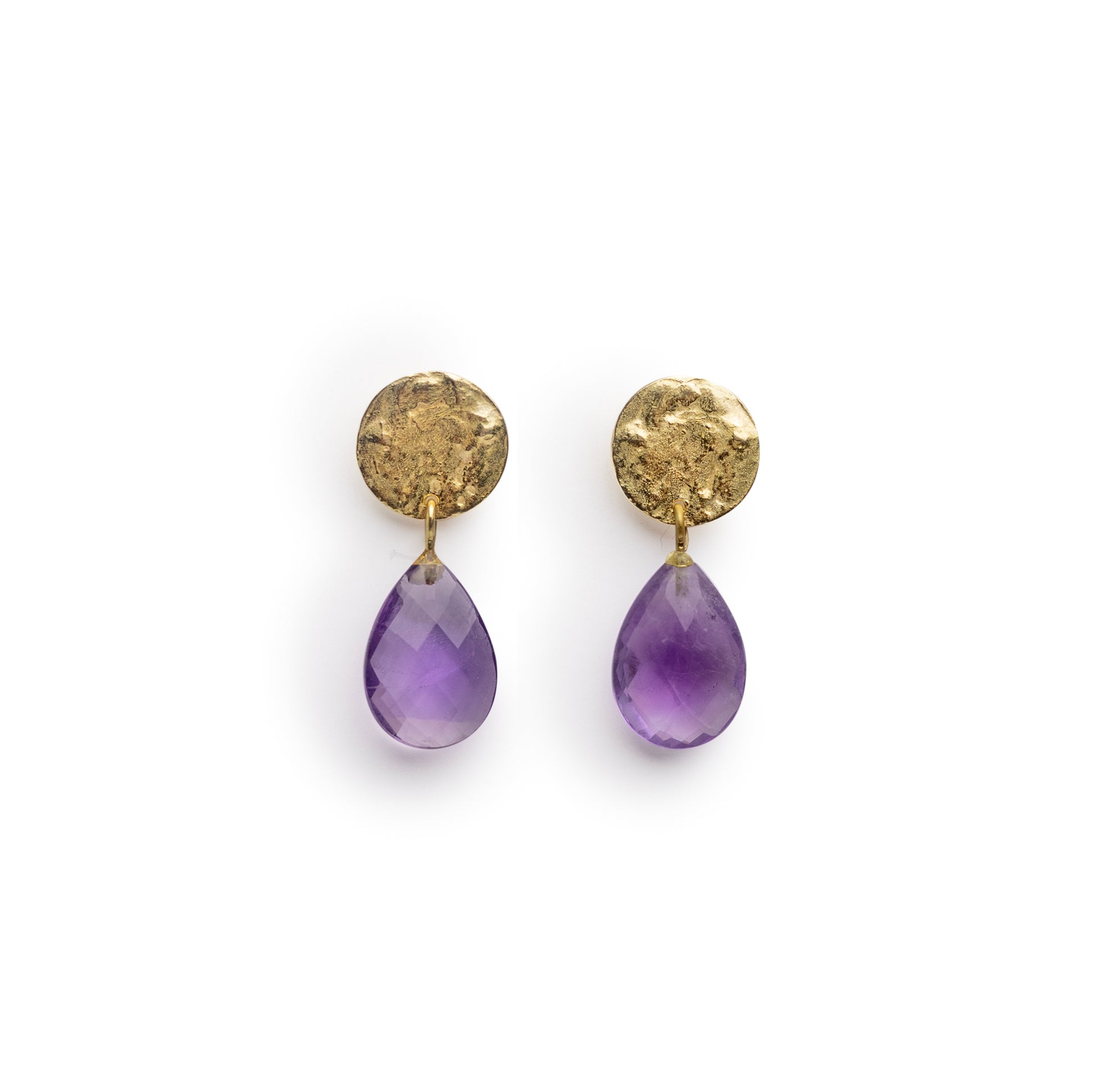 Pendientes Moneda con Amatista