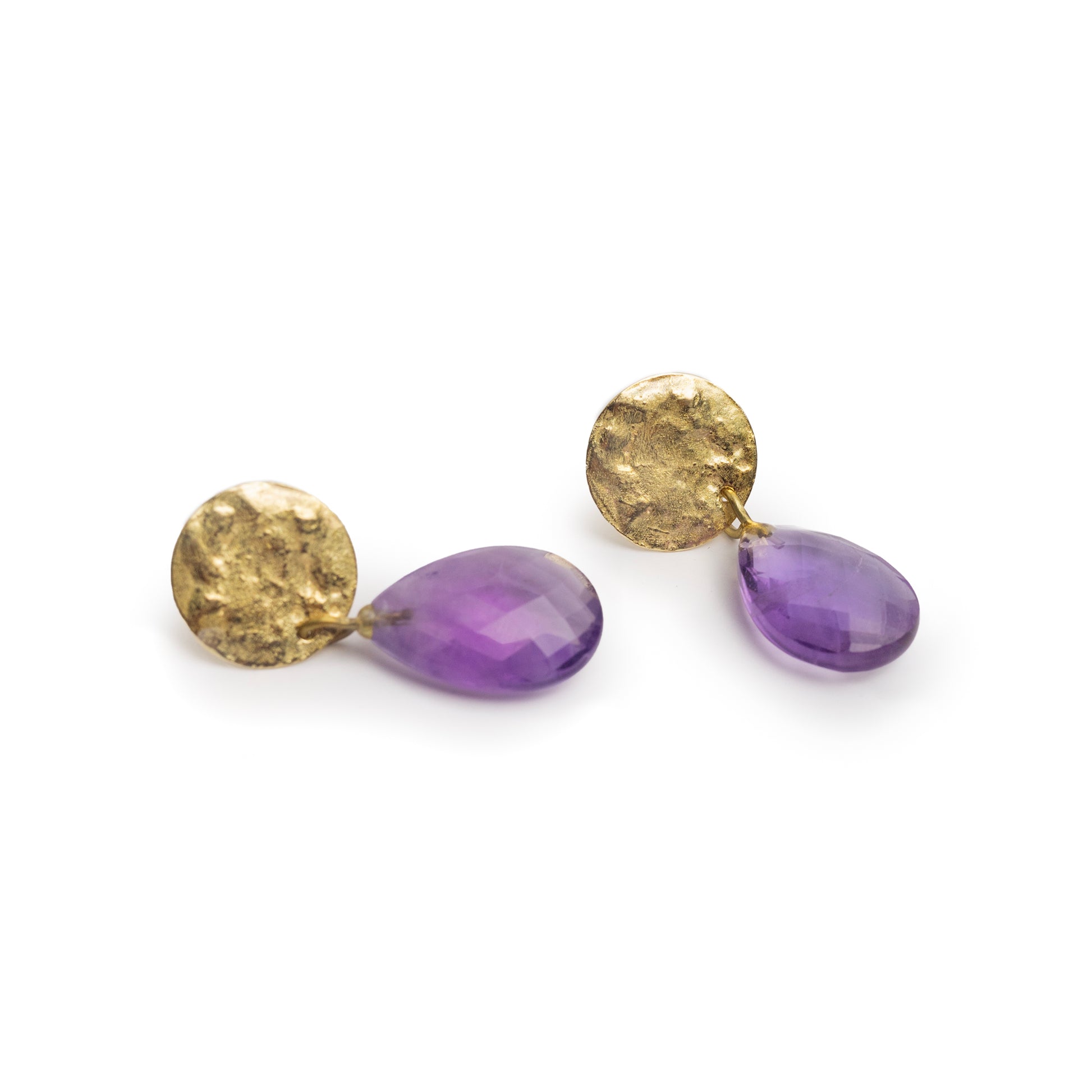 Pendientes Moneda con Amatista