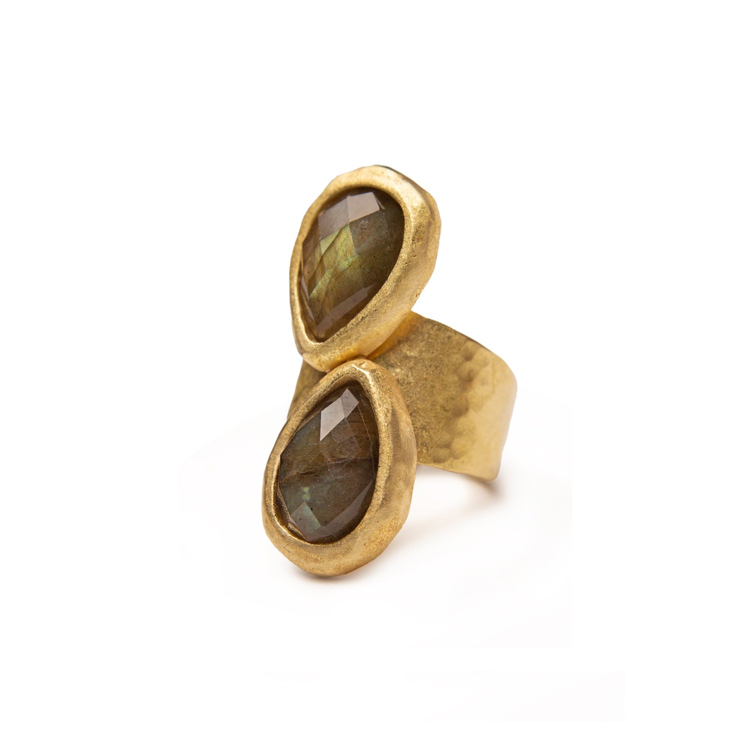 Anillo Dos gotas de Labradorita