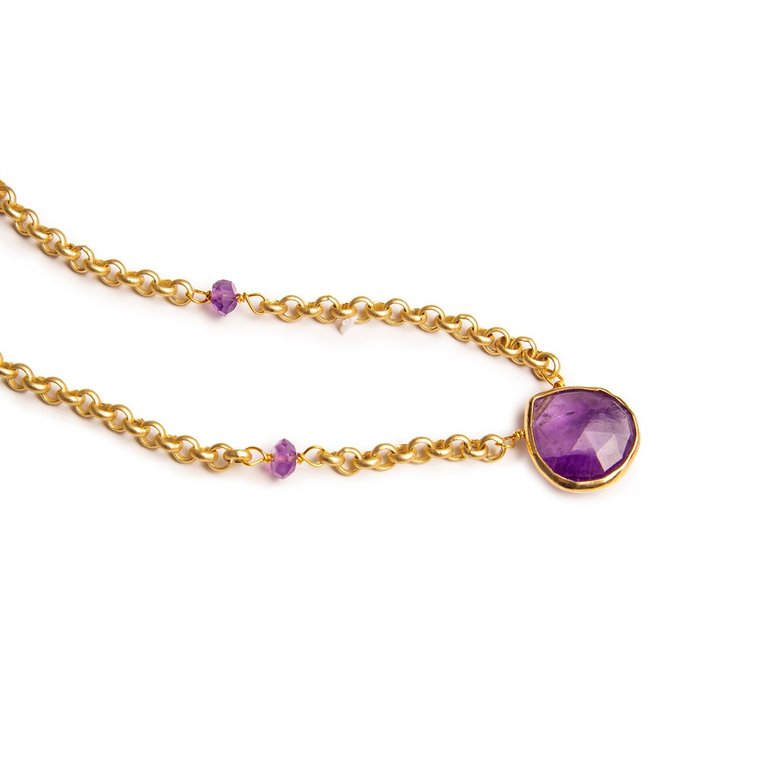 Gold plated chain with Amethyst