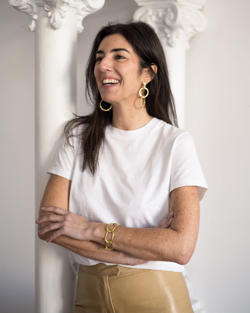 Hammered Wavy Hoops Earrings