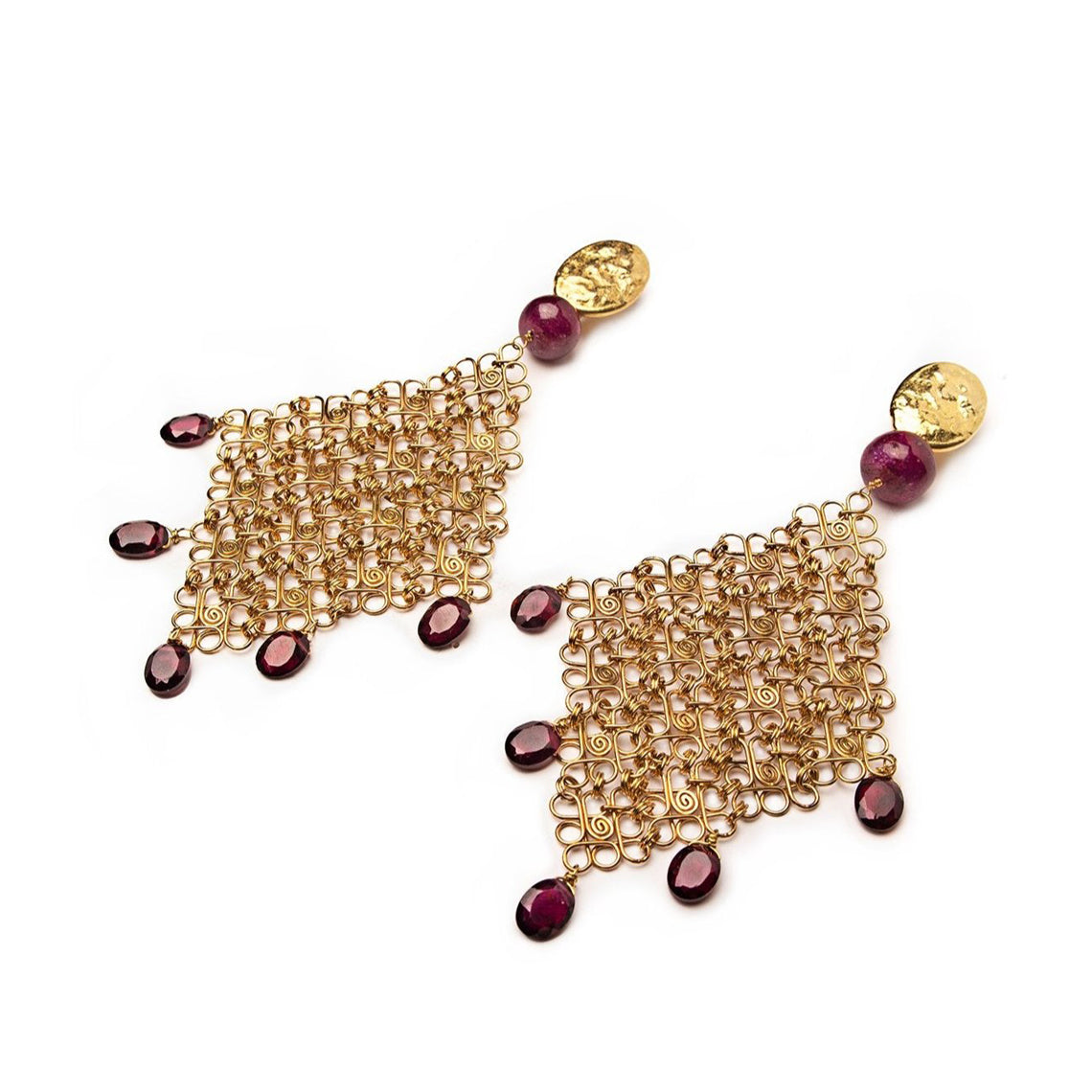 Pendientes Filigrana con granate