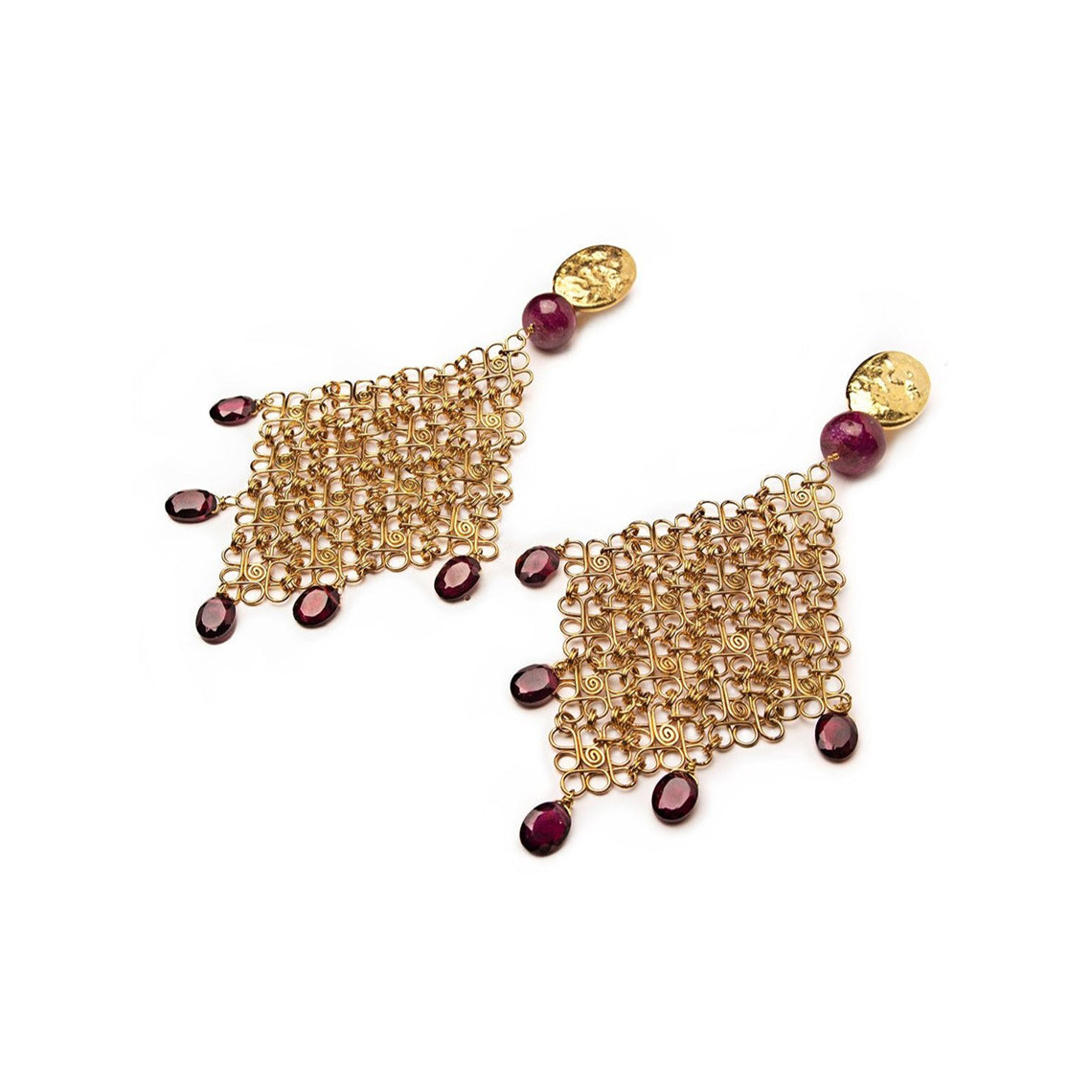Pendientes Filigrana con granate