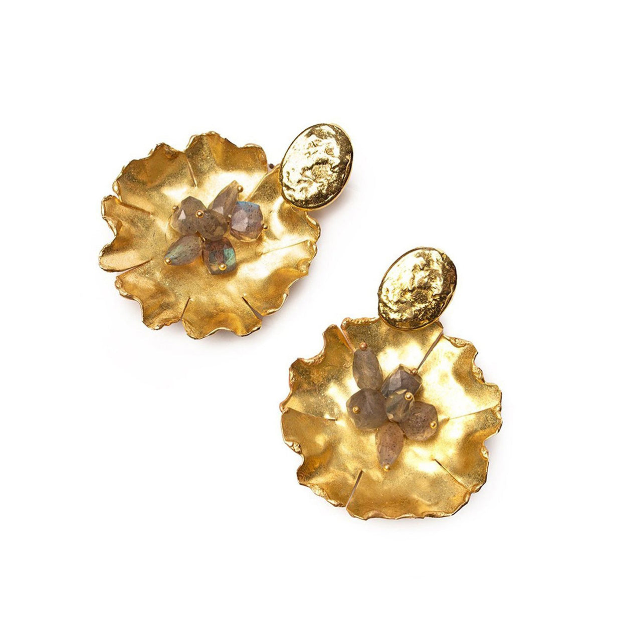 Pendientes Flor y Labradoritas