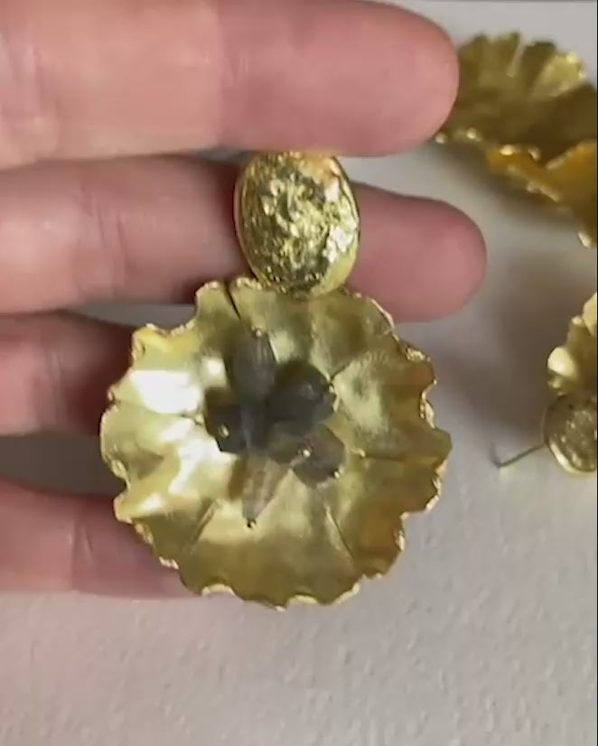 Pendientes Flor y Labradoritas