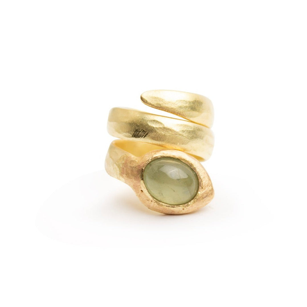 Anillo Serpiente Aguamarina
