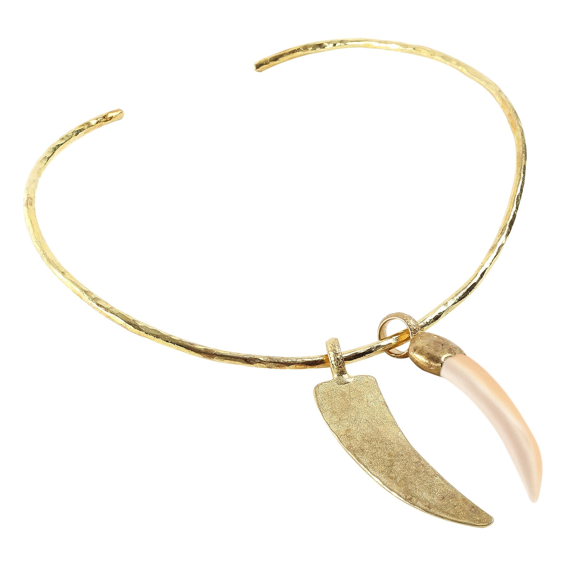 Beige Nacre Tusk Pendant