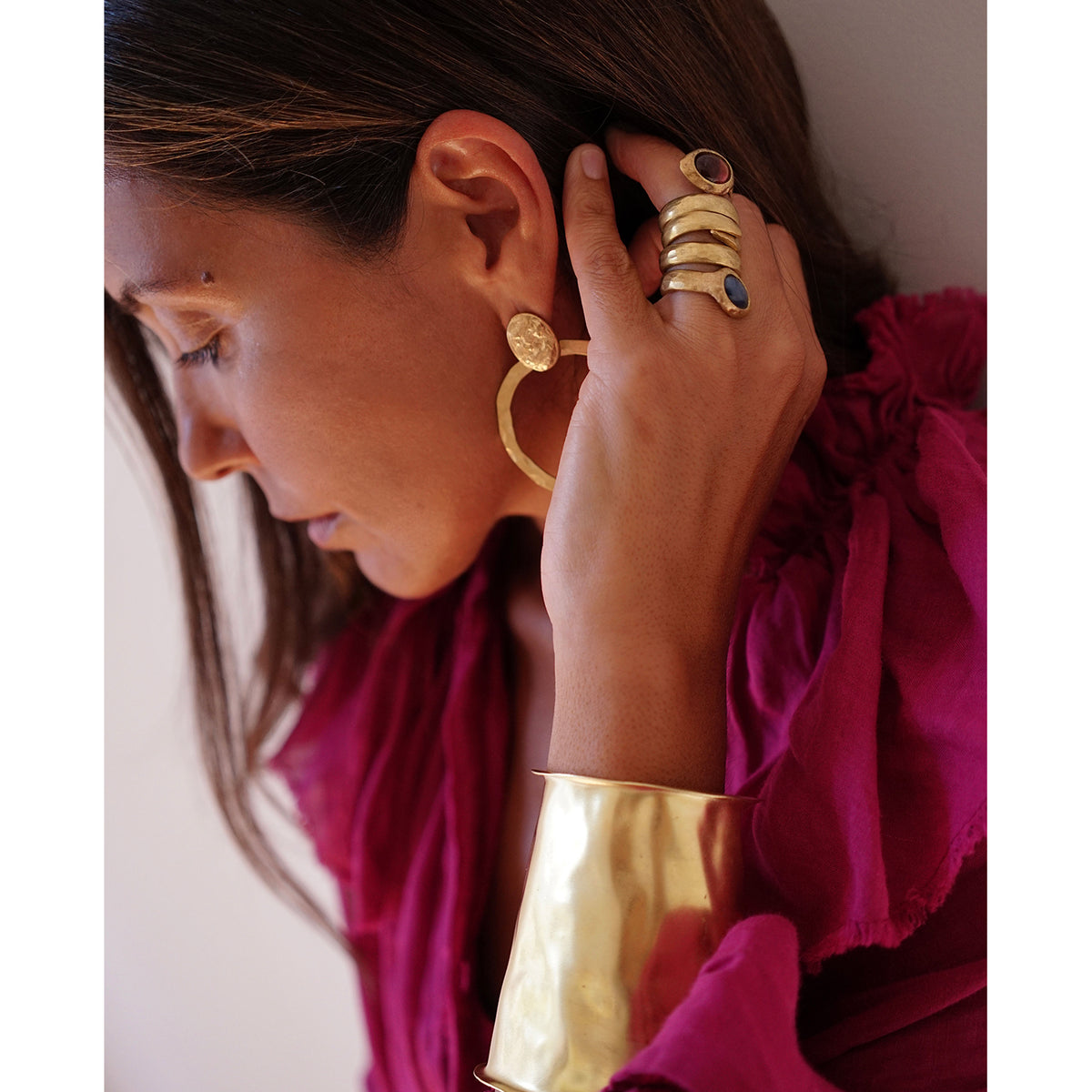 Anillo Serpiente Granate