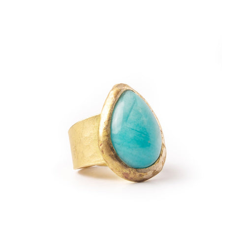 Anillo Amazonita Gota