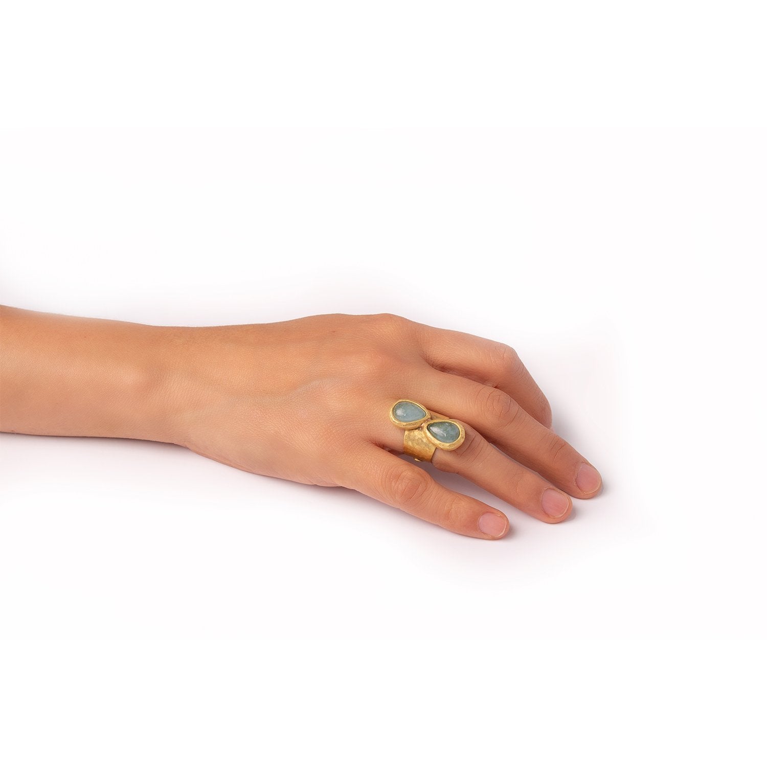Two Drops Aquamarine Ring