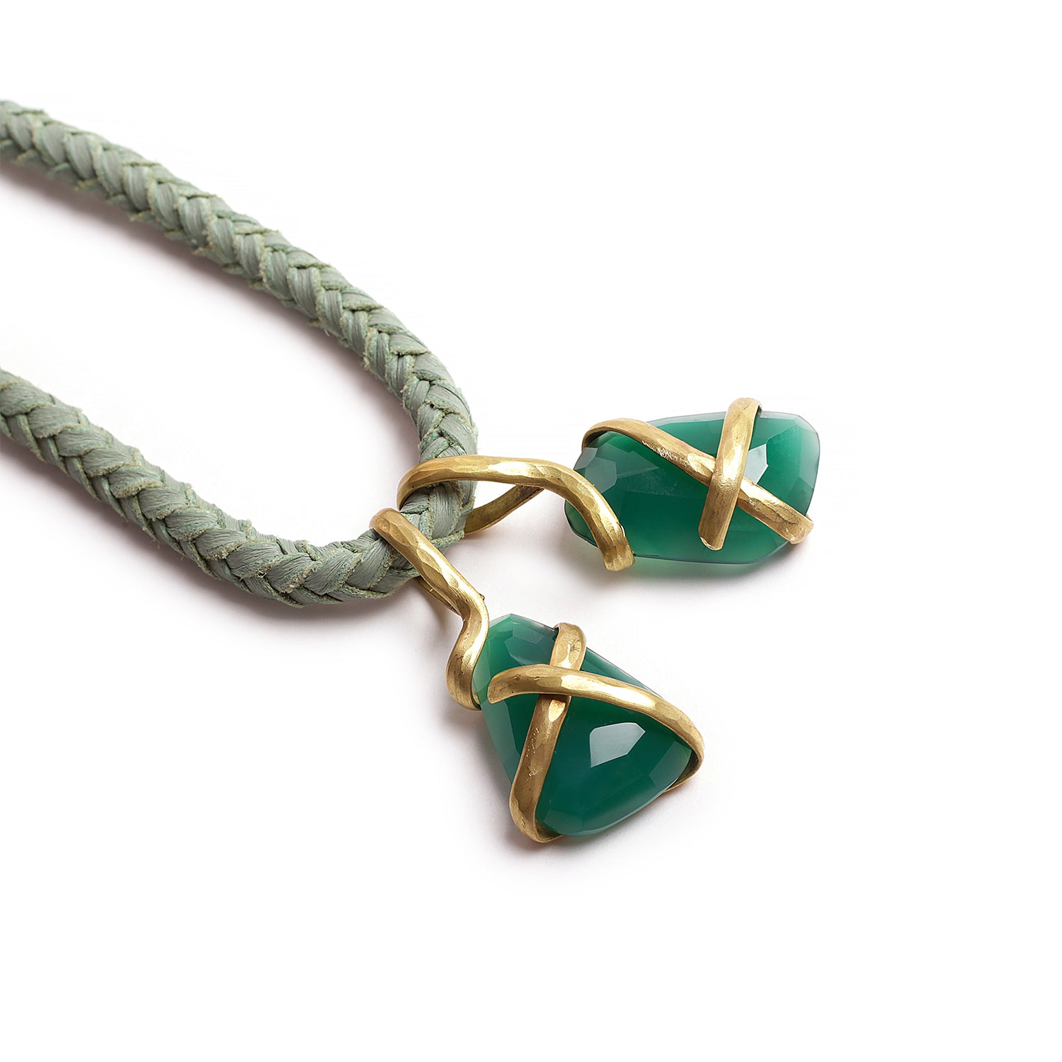 Serpent pendant with green Agate