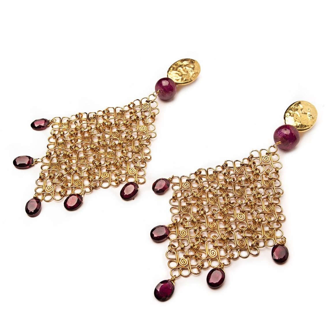 Pendientes Filigrana con granate