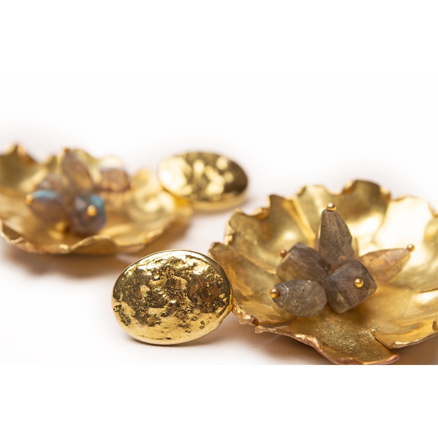 Pendientes Pepita con flor y Labradoritas